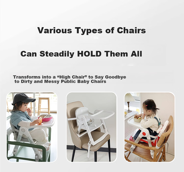 Ipoosi Baby Portable High Chair Children's Dining Chair Multifunctional Foldable Infant Feeding Chair for 0-6 Years Old 4
