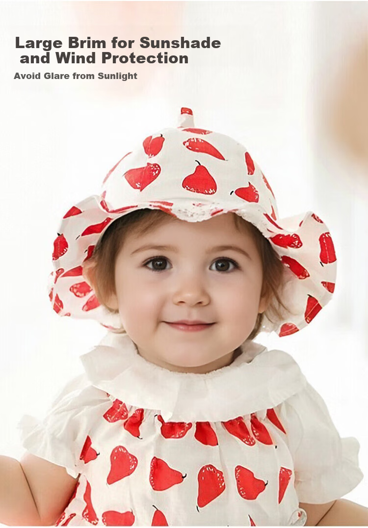 9i9 Baby Hat Summer Thin Breathable Sunshade Baby Bucket Hat Children's Fisherman Hat Sun Hat F31 Pink 0-2 Years 4