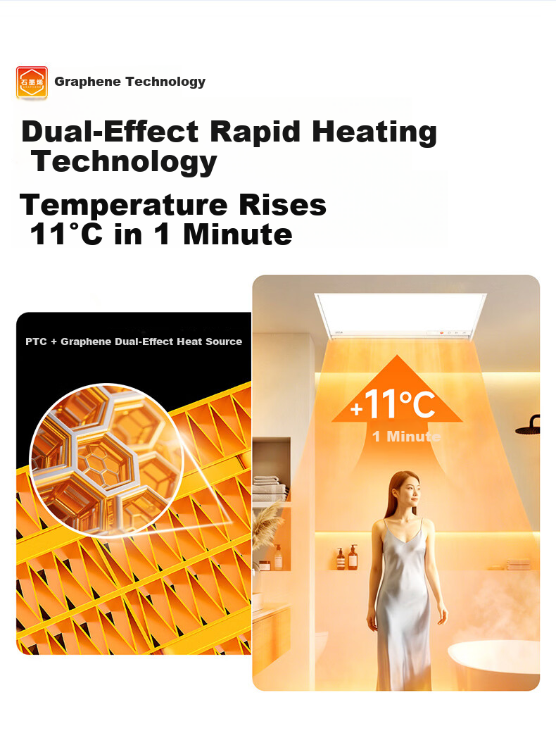 OPPLE Lighting Jing Series AI Human Sensor Smart Bathroom Heater Constant Temperature Sterilization Warm Air Jingzhi 11