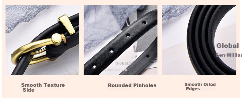 Half-Cigarette Women's Casual Leather Belt Versatile Genuine Pin Buckle Belt for Jeans and Leather Pants High-End Fashion Gift 3