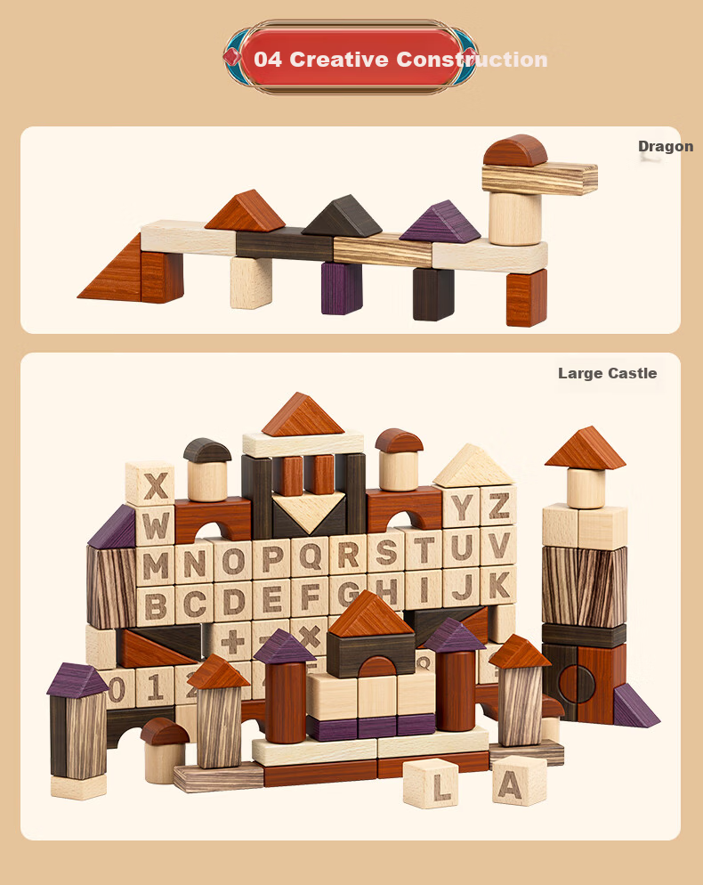 Genius Road City Theme Large Building Blocks for 0-3 Year Old Babies and Toddlers - Children's Day Gift Wooden Educational Toy 8