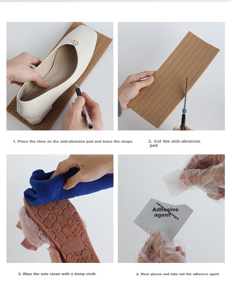 FOOTOPPO Rubber Sole Anti-Slip Patch Shoe Anti-Wear Protector High Heel Sole Sticker Sports Shoe Durable Insole Patch for Men 11