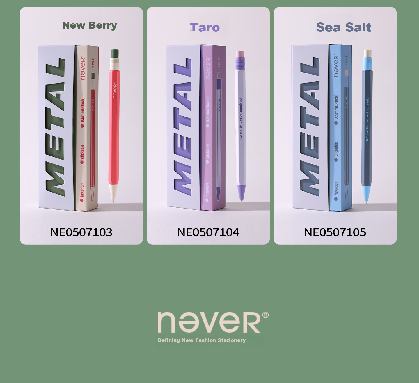 Never Hexagonal Metal Pen Magnetic Gift Box Premium Business Signature Pen Industrial Style Quick-Dry Gel Pen Spring Fruit [Metal Pen*1 + Refill*1] 27
