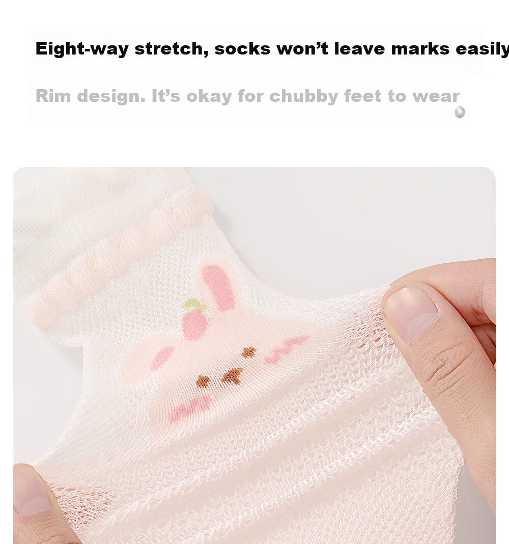 Betis Baby Long Tube Socks Summer Thin Mesh Breathable Anti-Mosquito Over-the-Knee Kids Socks 9
