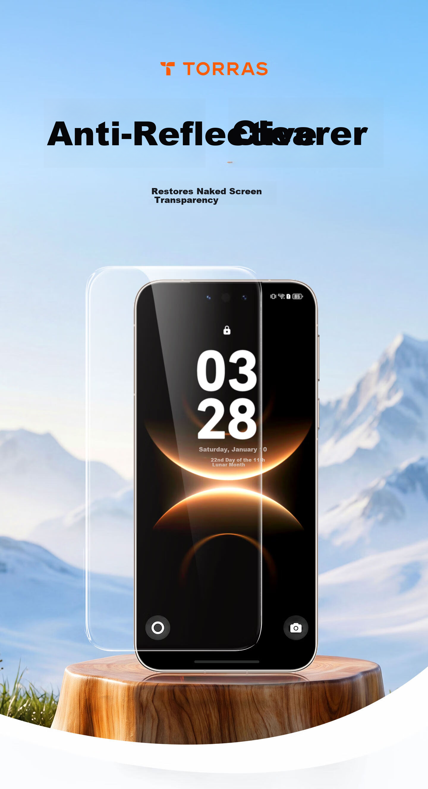 Torras Boundless AR Film [AR Anti-Reflective Magnetic Sputtering + No Black Edges] Compatible with Huawei Pura90 Pro Tempered Glass Screen Protector Ultra-Clear Anti-Fingerprint Shockproof Film 2