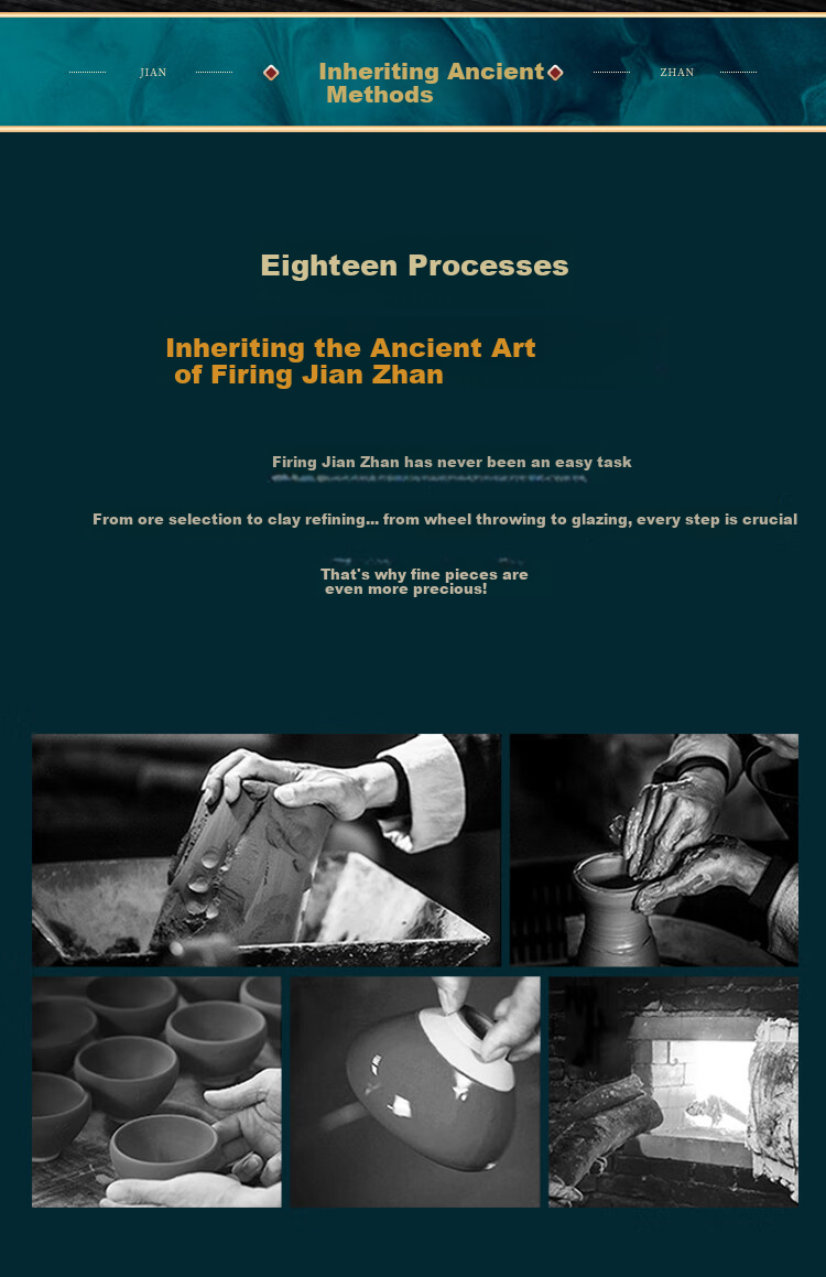 Danyi Jian Zhan Intangible Cultural Heritage Master Collaboration Host Cup Original Ore Iron Body Jian Zhan Tea Cup Farewell My Concubine National Repair Gift 17
