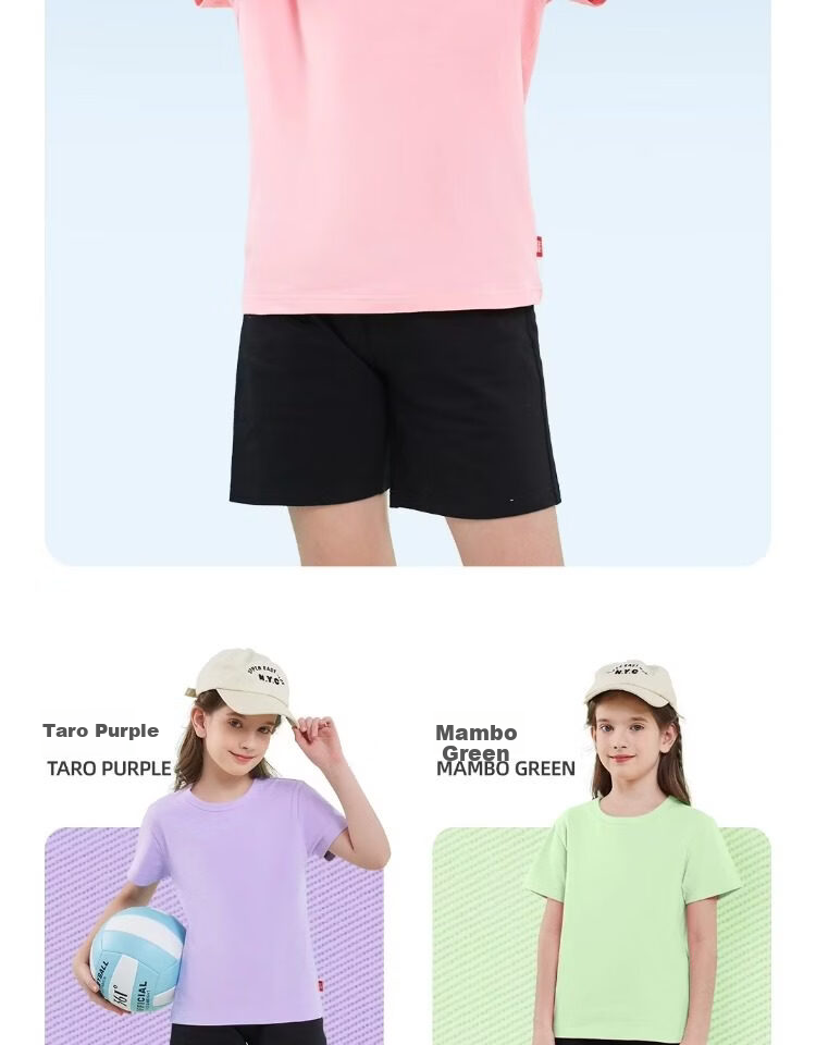 BOBDOG Girls Summer Set Cotton Short Sleeve Mosquito-Proof Pants Kids Clothing Matcha Green + Grape Green 110 4
