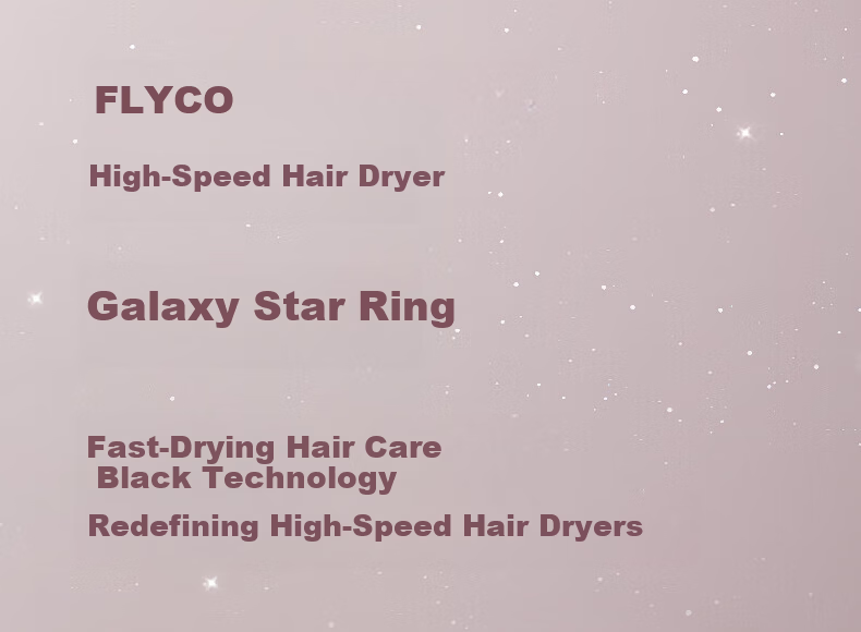 FLYCO High-Speed Hair Dryer Portable Negative Ion Hair Care Blow Dryer for Home Dormitory Fast Drying Gift for Girls Galaxy Star Ring FH6371 Color Random 1