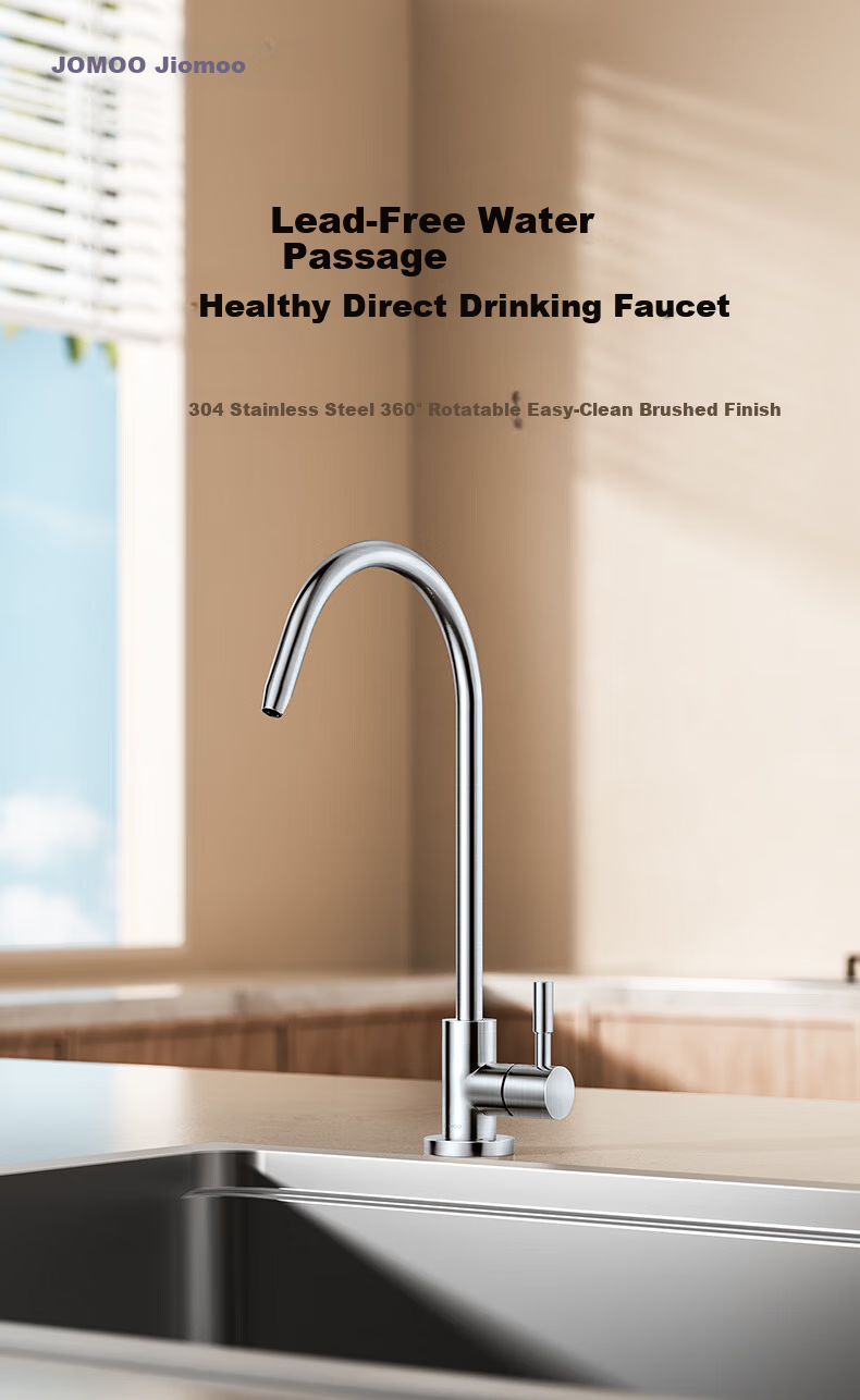 JOMOO Single Cold Kitchen Faucet Silicon Brass Water Purifier Direct Drinking Rotatable Spray Gun Gray 79007 2