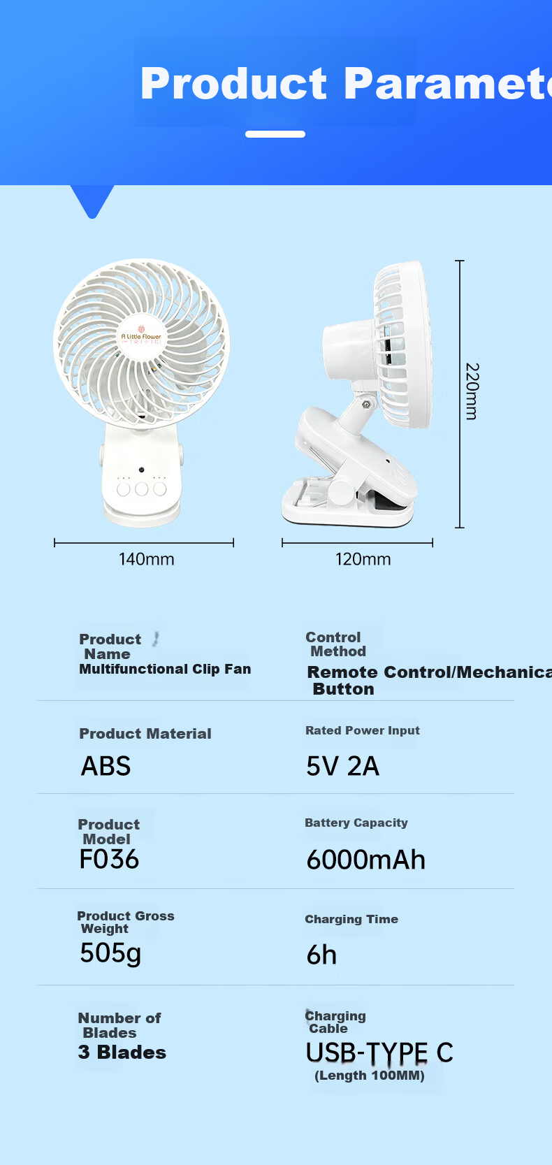 ALittleFlower Desktop Mini Fan 2026 New Dormitory Quiet Long-Lasting Desktop Fan 20