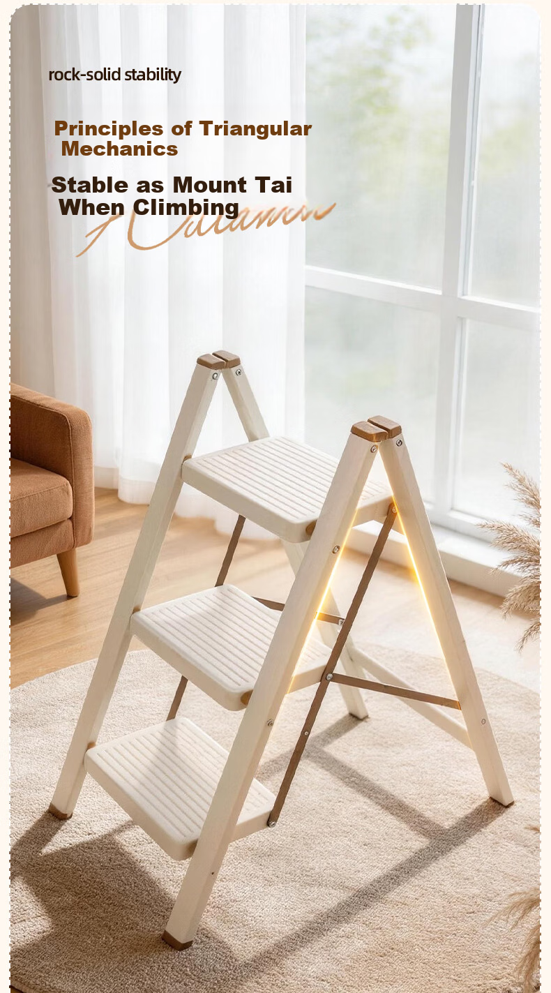 Xiaomoti Household Folding Thickened Carbon Steel A-Frame Ladder Indoor Multifunctional Step Ladder with Handrail Four-Step Ladder 4