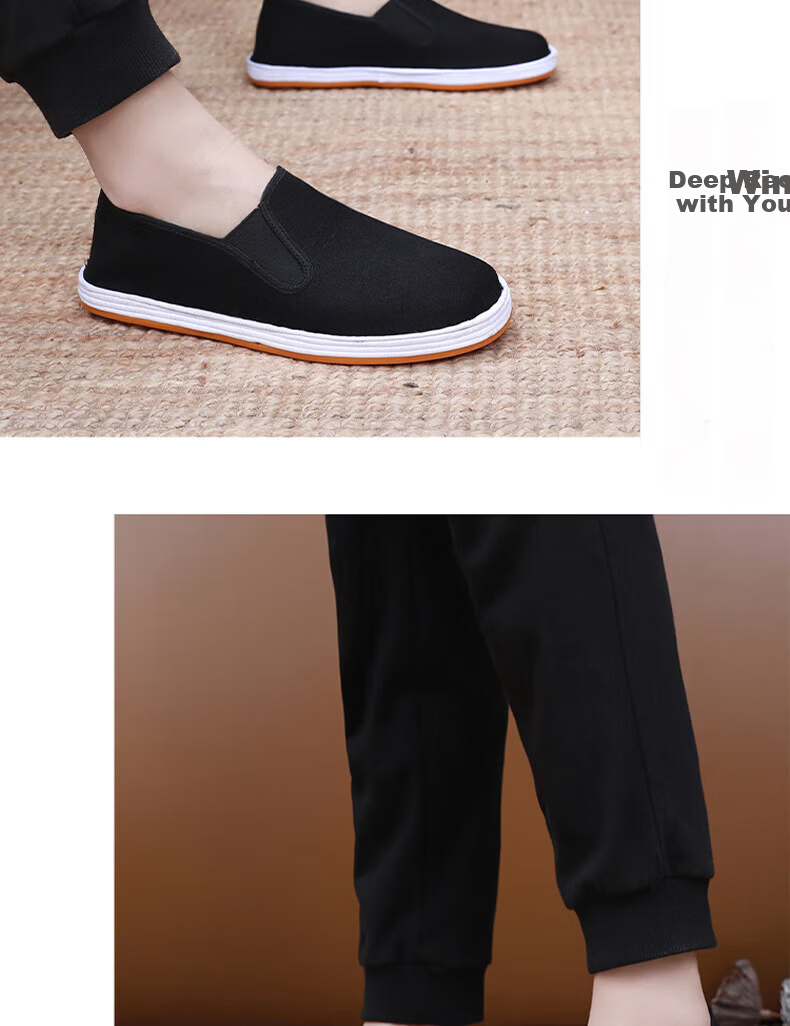 Yidisen [Beef Tendon Sole] Authentic Old Beijing Cloth Shoes Multi-layer Sole Mugwort Deodorant Breathable Non-slip Wear-resistant Black 45 12