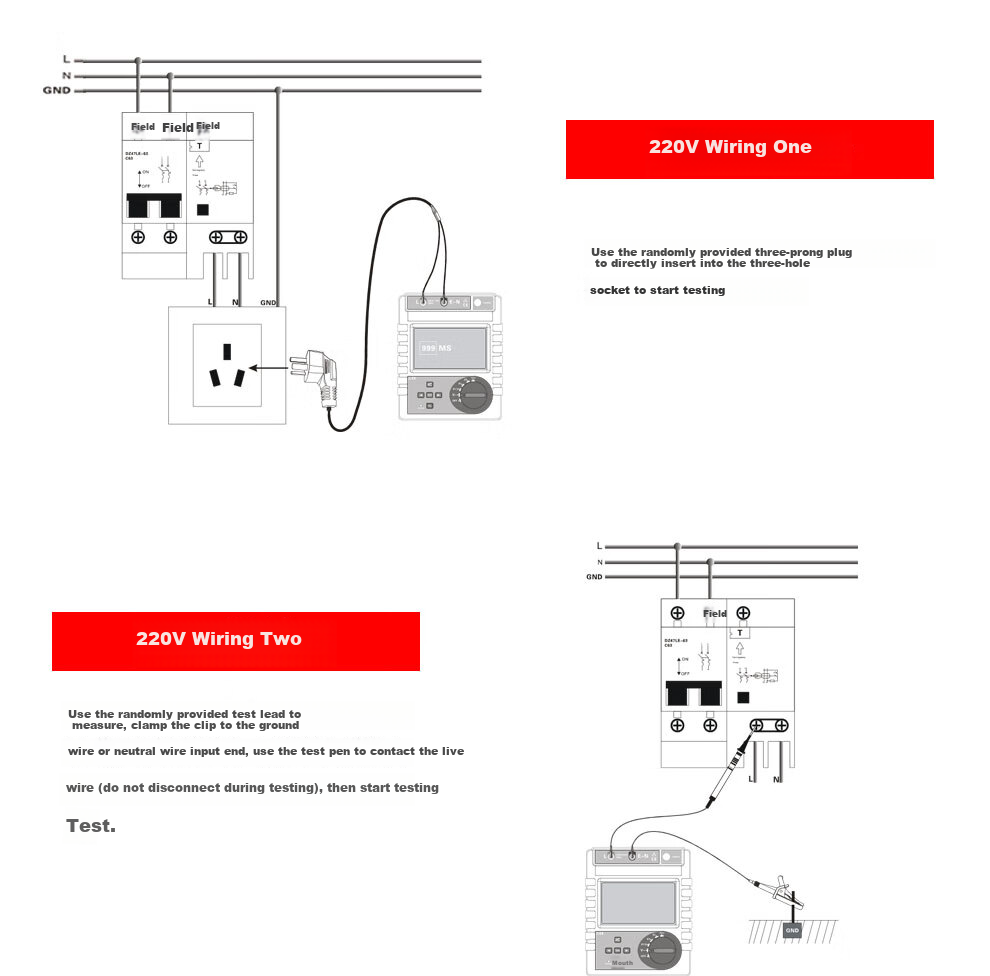 ETCR8600B Leakage Protector Tester Leakage Circuit Breaker Detector Leakage Protection Tester 4