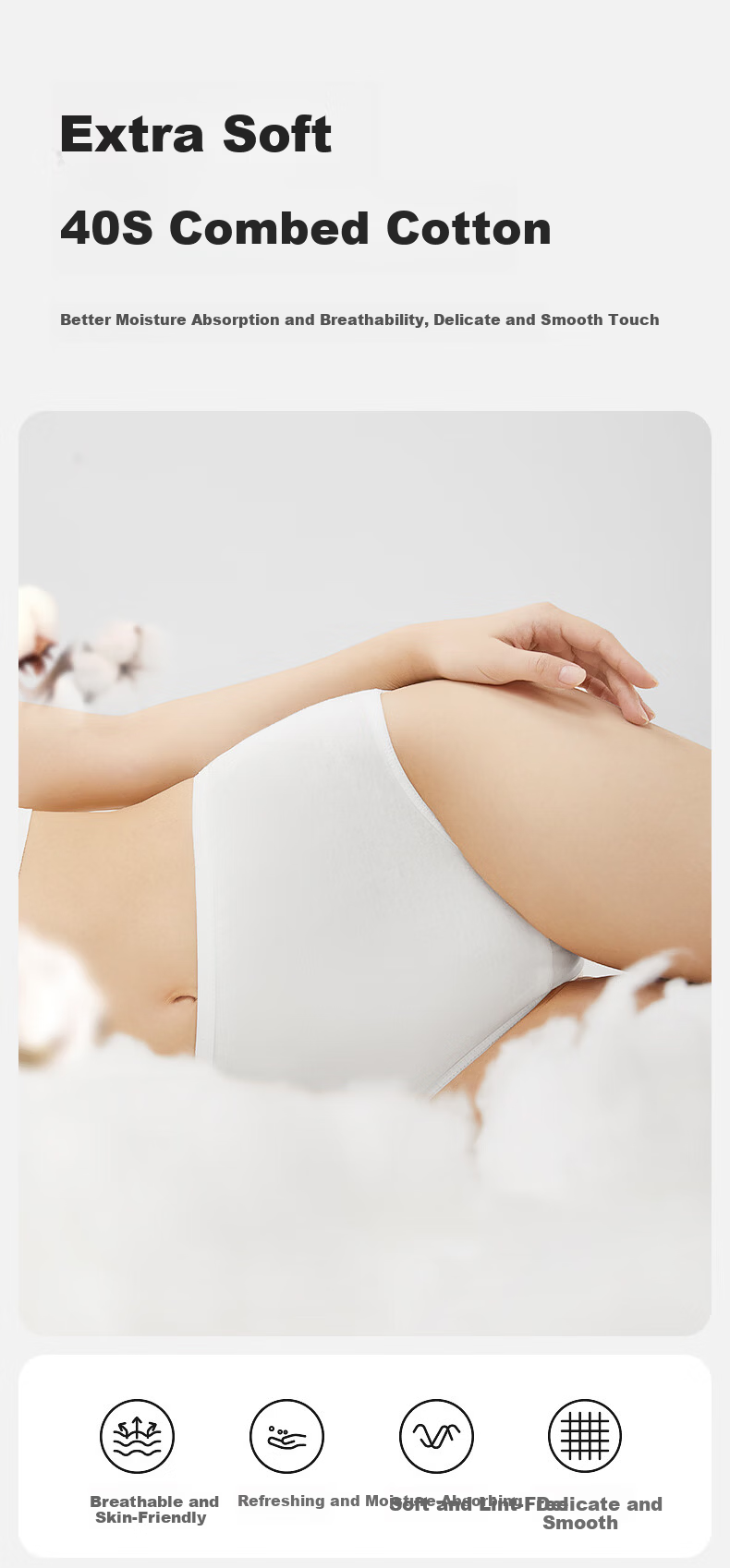 October Crystal Women's Disposable No-Wash Pure Cotton High-Waist Panties Daily Disposable Travel Shorts Pure White [12-Pack] L 7