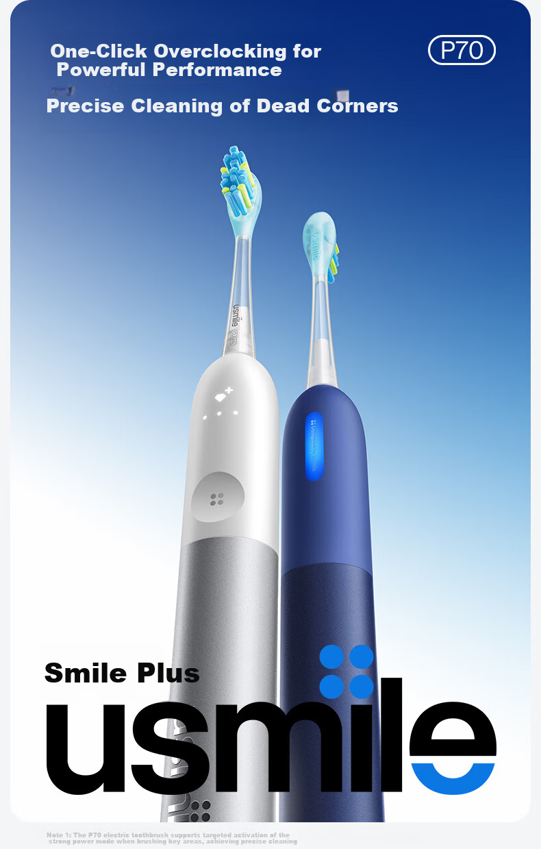 Usmile Smile Plus High-Frequency Electric Toothbrush P70 Starlight White Powerful Cleaning 180-Day Long Battery Life Birthday Gift for Men and Women, Parents 2