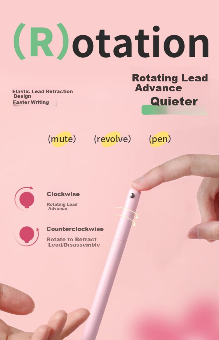BEIFA Rotating Silent Gel Pen 0.5mm Minimalist Nordic Style Self-Cleaning Pen High-Value Office Exam Gel Pen Vermilion 0.5mm [Back to School Essential] 7