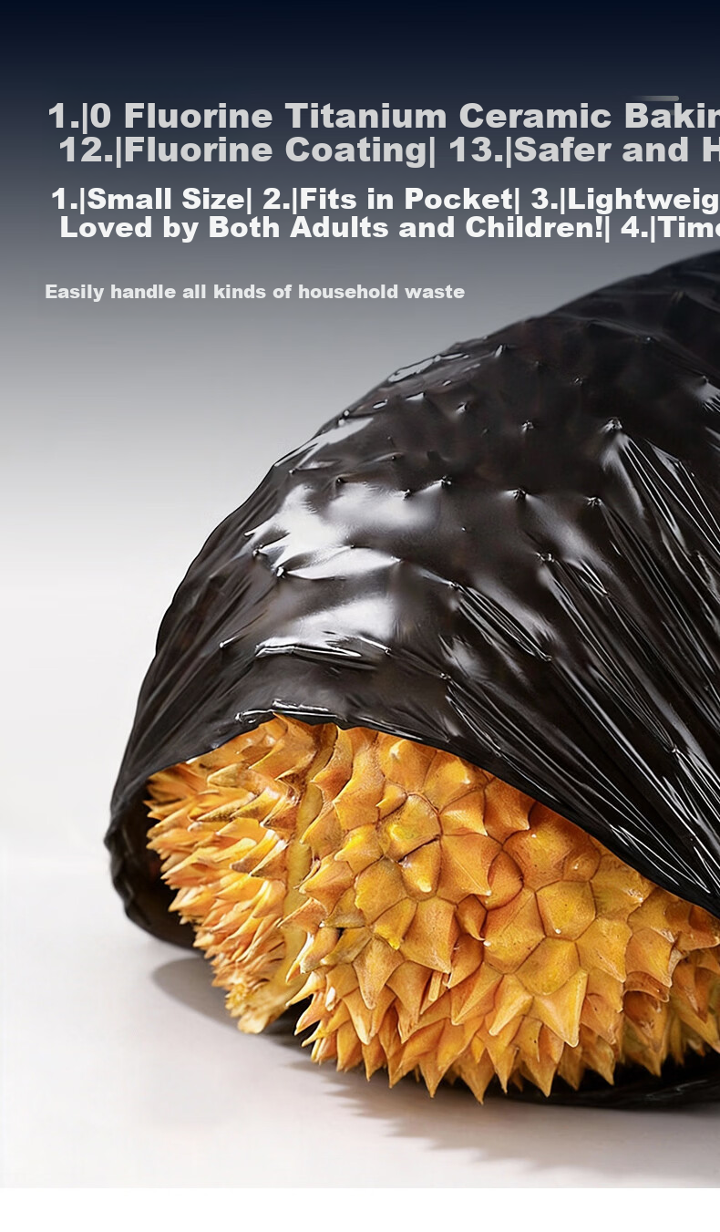 Zhijie Vest Garbage Bags 50x70cm 100pcs Double-Sided 2-Layer Perforated Large Handheld Household Kitchen Plastic Bags 4