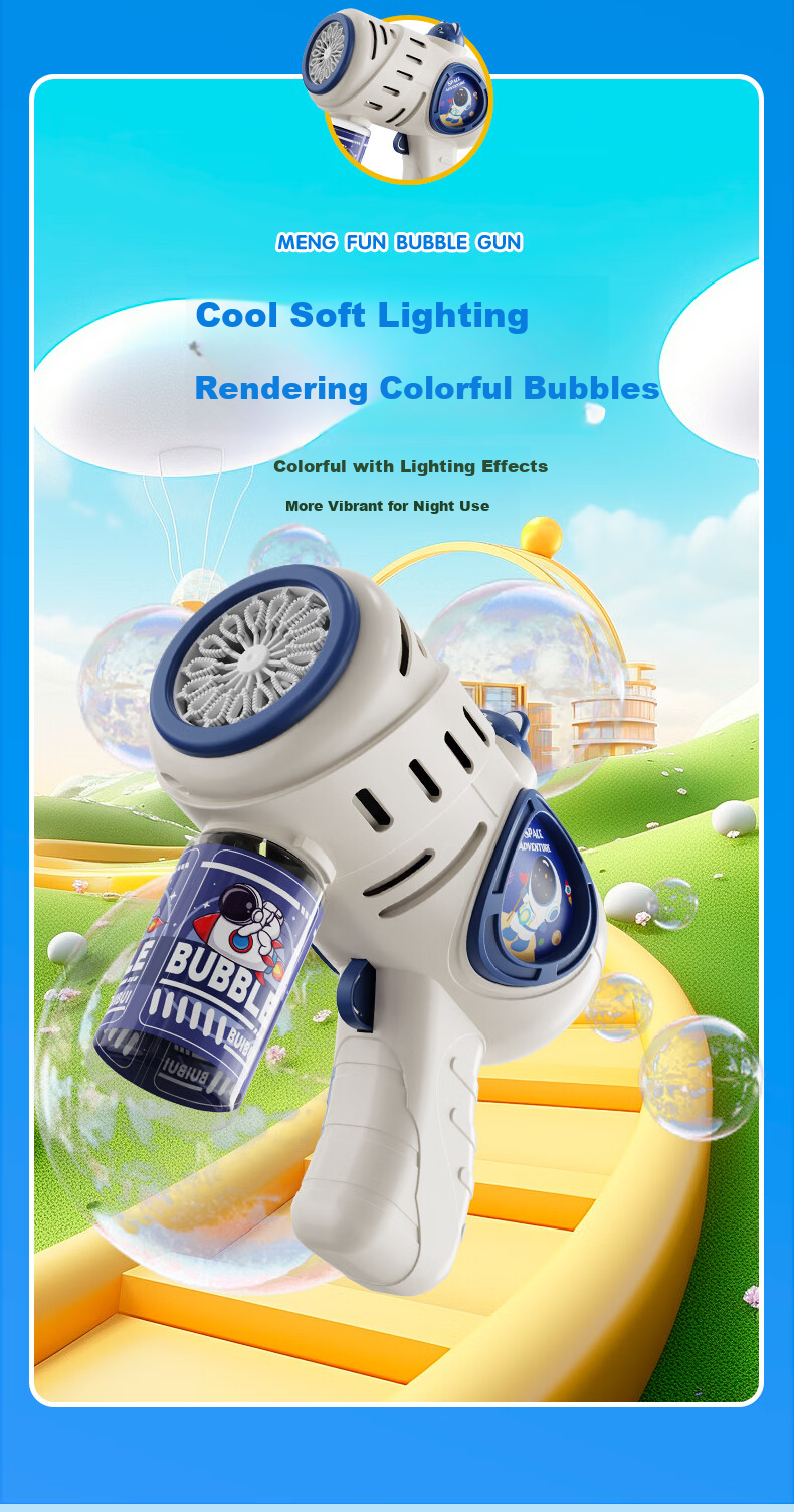 COOKSS Kids Bubble Blower Handheld Automatic Electric Bubble Gun Toy 2026 New Boys Girls Birthday Gift 8