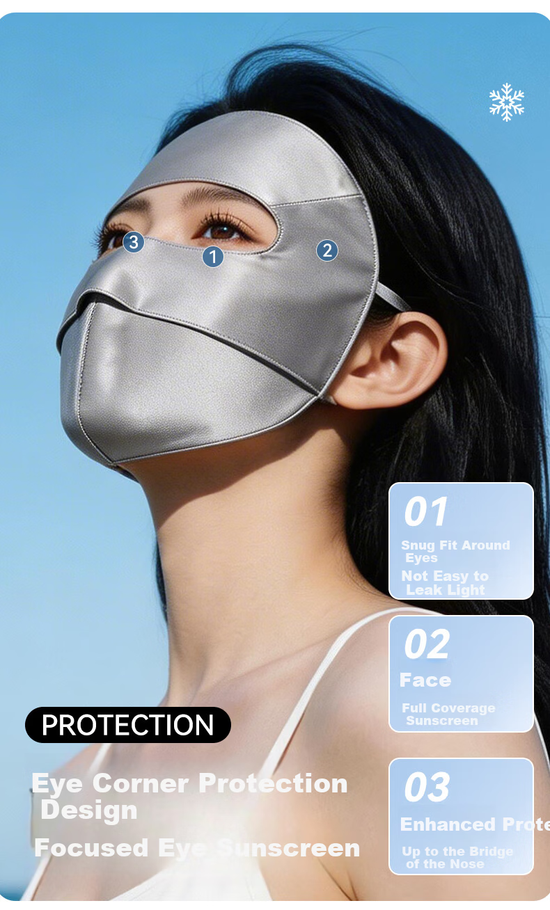 FitonTon Summer Sunscreen Face Mask 100% Mulberry Silk UV Protection Cycling Sunshade Face Cover for Women 9