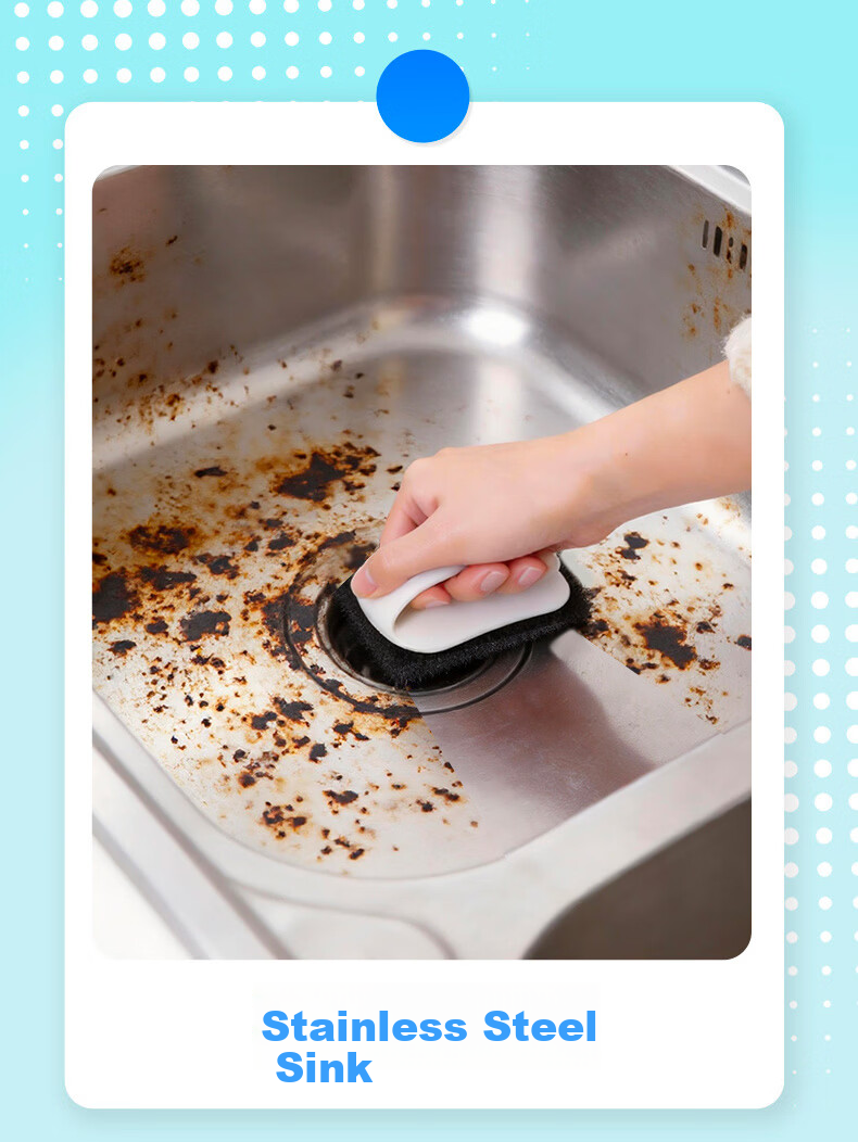 Miaojie Charcoal Clean Scouring Pads 8pcs - Stainless Steel Sink and Cookware Degreaser and Cleaner 15
