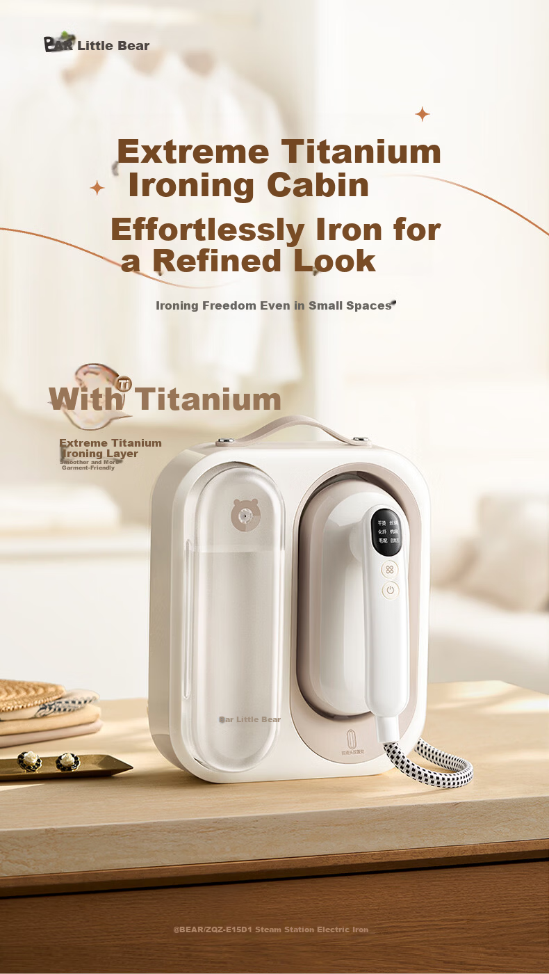 Bear Titanium Hanging Garment Steamer Handheld Portable Desktop Steamer 90g/min High Steam Electric Iron 2026 New Model ZQZ-E15D1 3