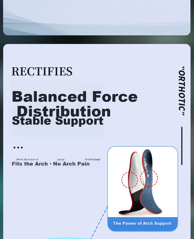 JVBV Flat Foot Arch Support Insoles for Men Adults Teens Kids Correct Overpronation Flat Feet Size 43 7