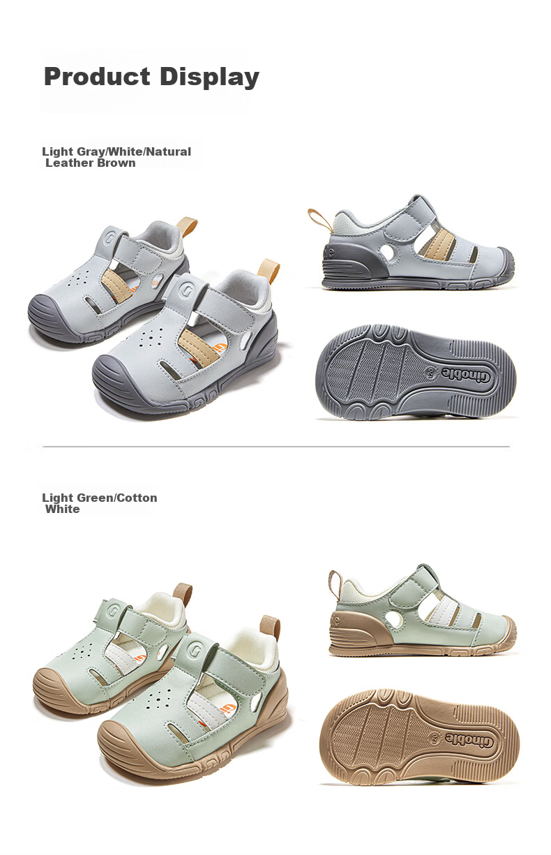 Ginoble Children's Pre-Walking Shoes 2026 Summer Breathable Sandals 0-1 Years Unisex GB2561 Light Green 6