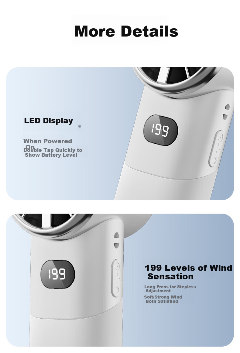 DIAMOND Portable Handheld Foldable Mini High-Speed Energy-Saving Fan Outdoor Neck Hanging Powerful Office Desktop Rechargeable Small Fan SN 8