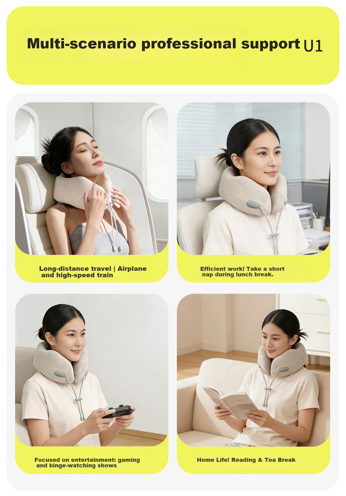 Bubble U-Shaped Neck Pillow Portable Neck Support Pillow Travel Neck Pillow for Airplane Long-Distance Trips Business Travel U-Shape Neck Cushion 13