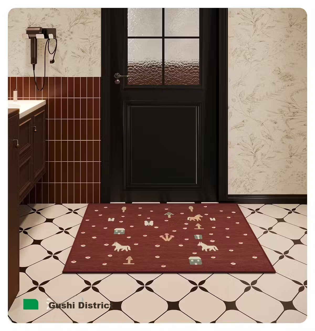 COMICOMI Small Coconut Square Entrance Floor Mat Non-Slip Cuttable Luxury Dust Removal 60*90cm 32