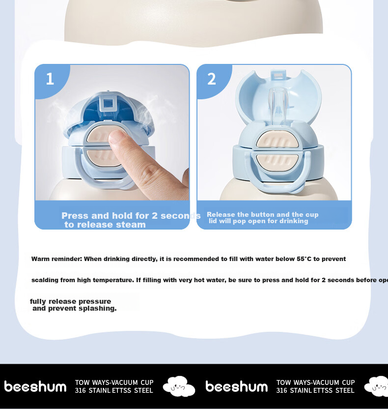 BEESHUM Clear Blue Set Leak-Proof Sealed 16