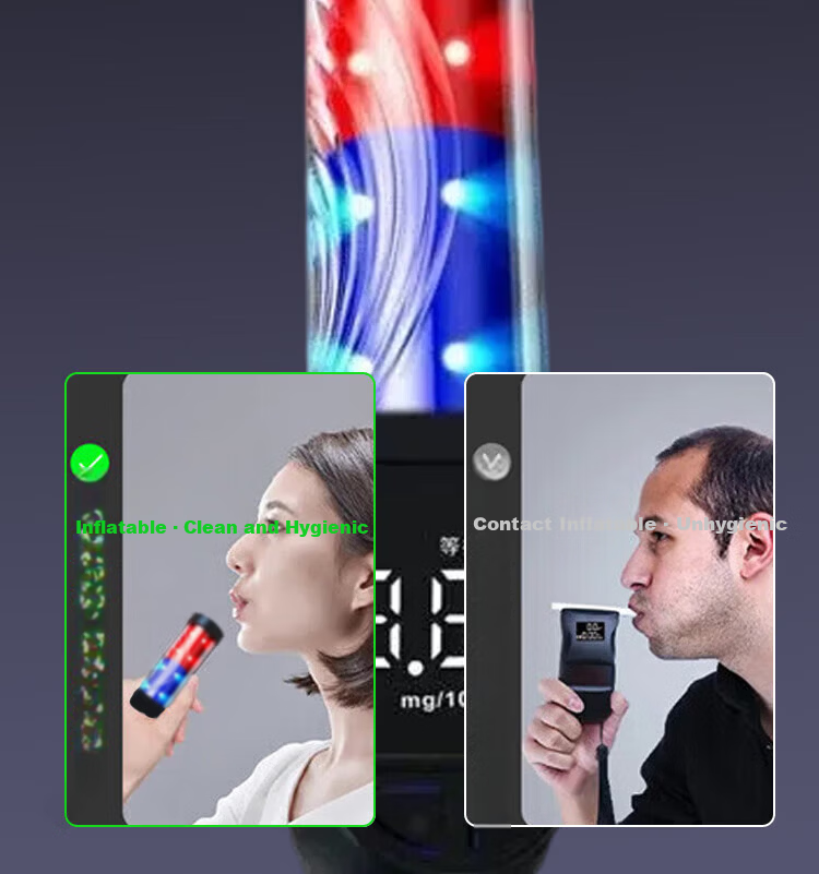 ZhuGu Portable Alcohol Tester Digital Breathalyzer High-Precision Metal Alcohol Detector 11