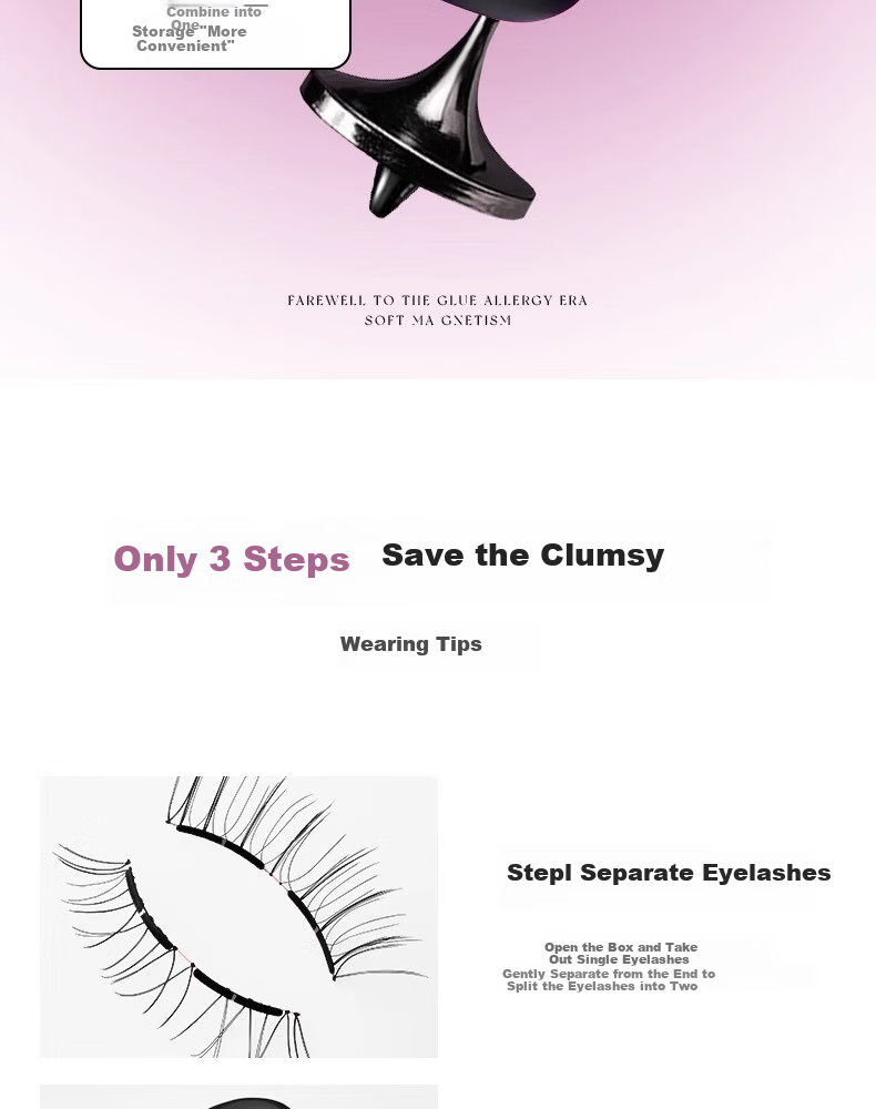 Litchi Sweetheart Magnetic False Eyelashes Women Natural Glue-Free 2025 New One-Piece Reusable 10