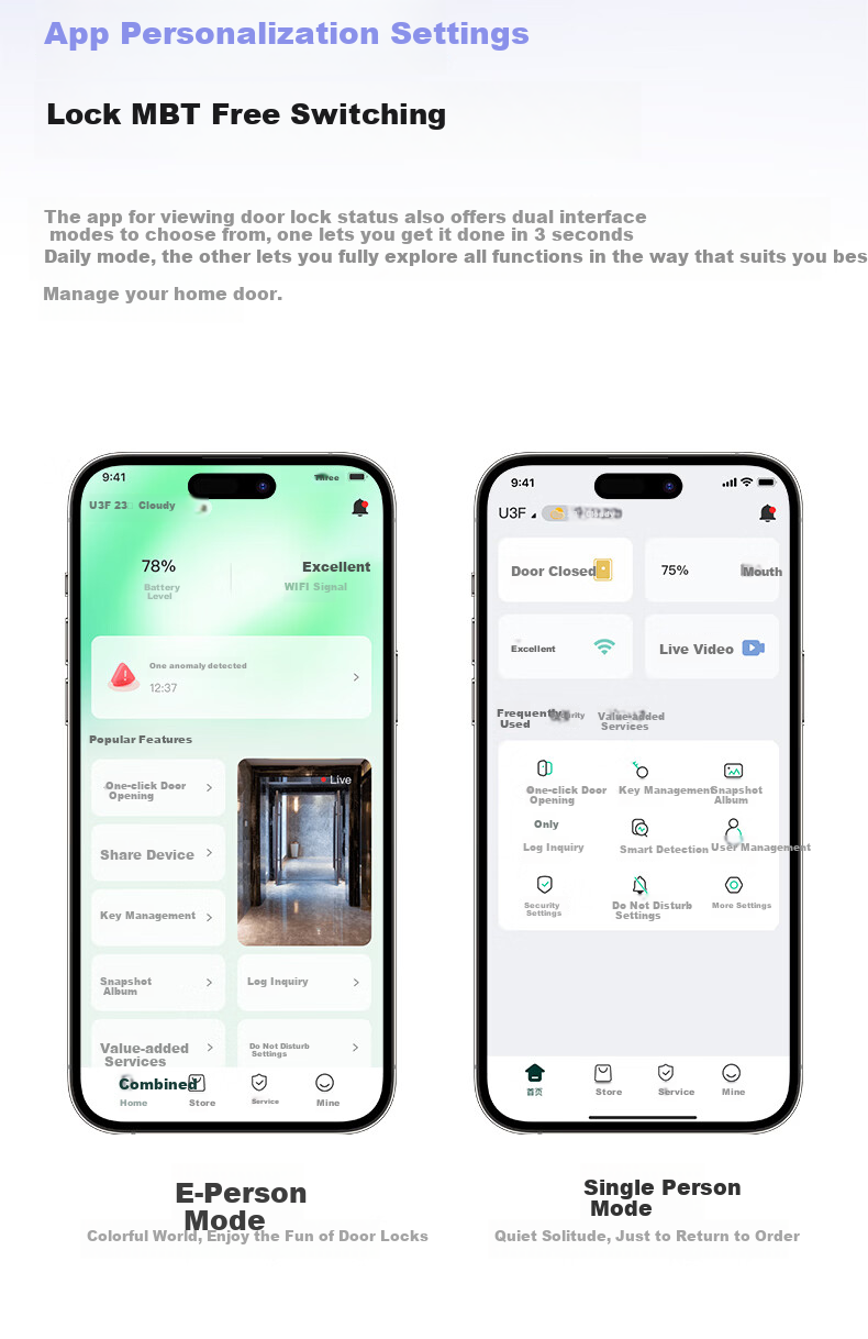 DESMAN Smart Door Lock 3D Facial Recognition Visual Peephole Large Screen Fingerprint Password Xiaodi U3F 9