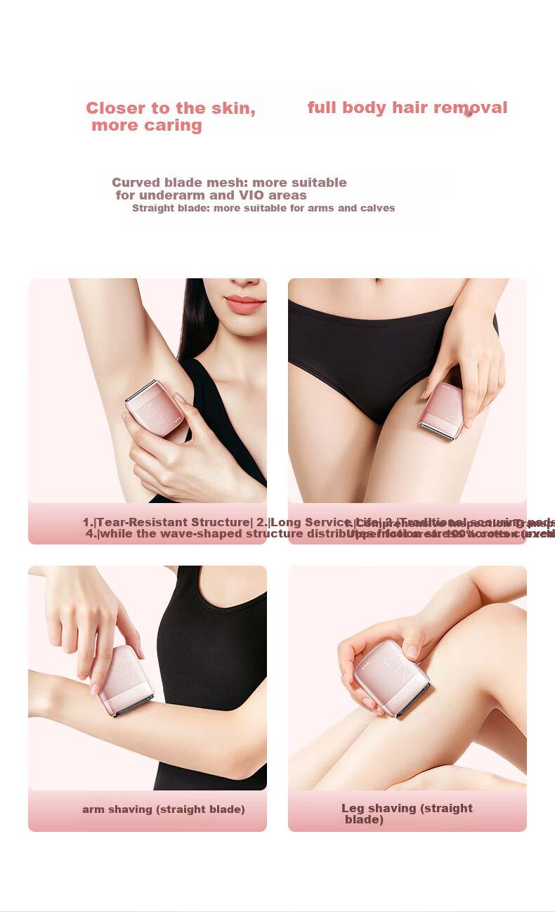 VTT Electric Personal Hair Trimmer for Women - Bikini, Underarm, Leg Hair Removal Device, Rechargeable Wet and Dry Full Body Shaver, JD Self-Operated Birthday Gift 7