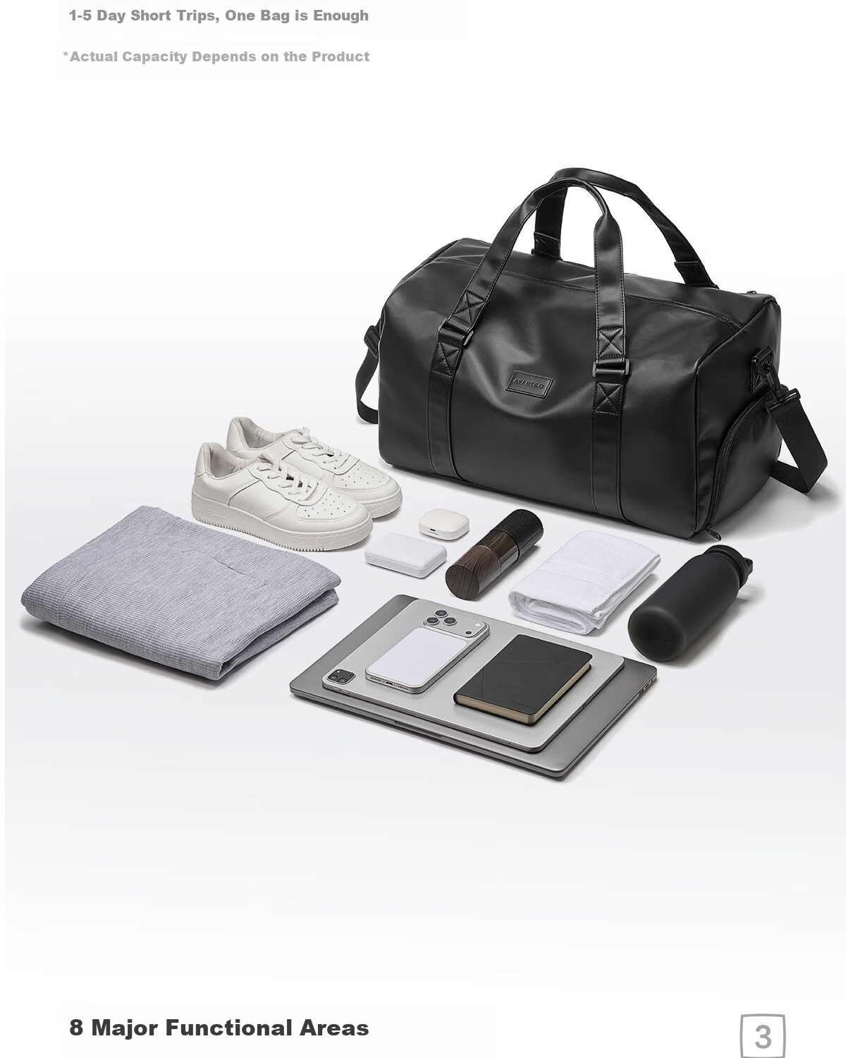 HLA Travel Bag Men Handheld Luggage Short Trip Business Laptop Bag Large Capacity Sports Fitness Bag Women Lightweight Travel Tote 3