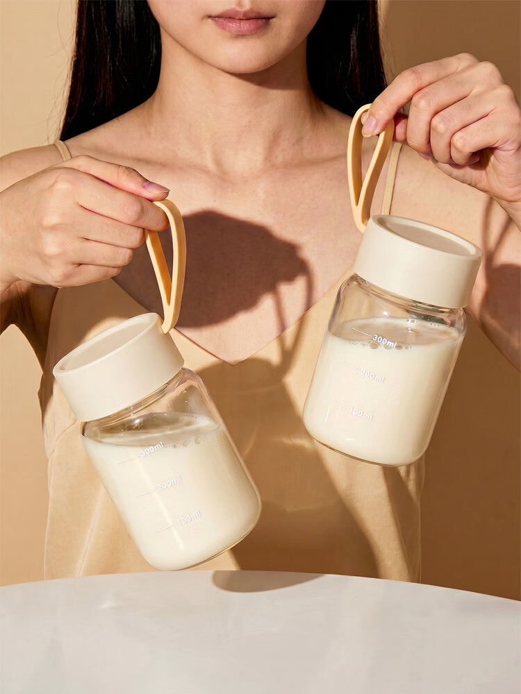 KATEI STORY Japanese Soy Milk Cup Portable Milk Cup Home Breakfast Oatmeal Cup with Measurement Handle Glass Kids Water Cup for Women 3
