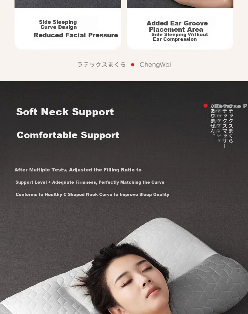 Hodo Anti-Traction Natural Latex Neck Pillow Core Cervical Pillow for Adults Single Piece 8