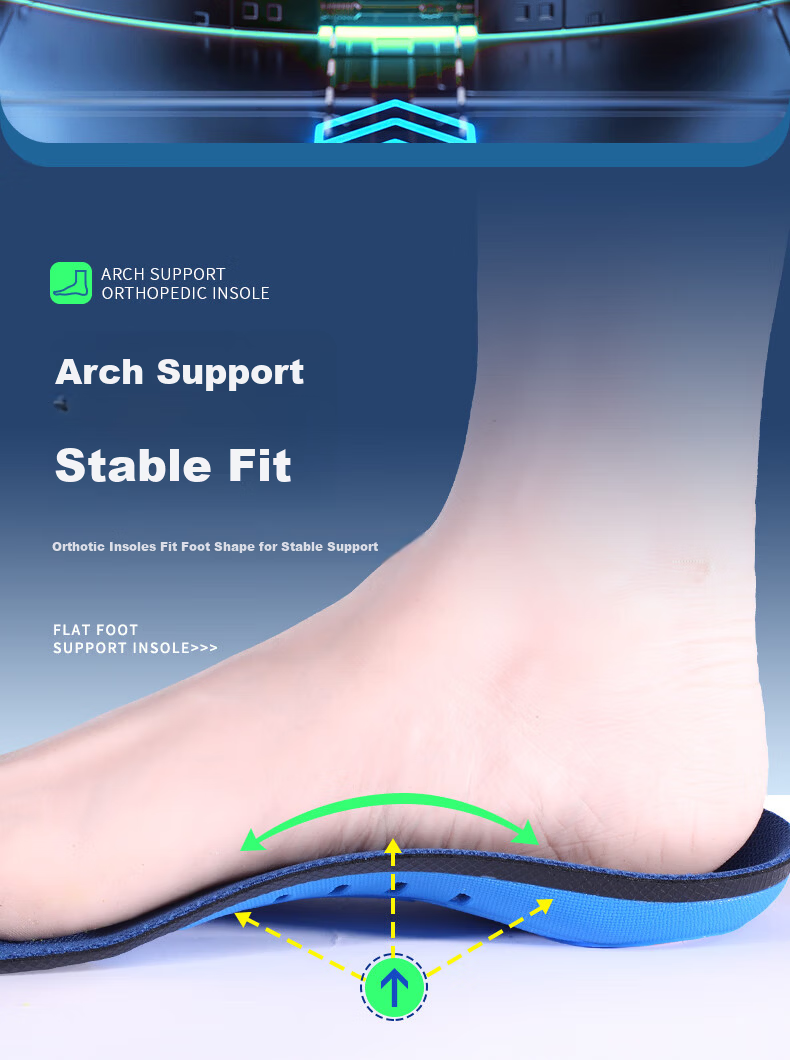 3AnGnI Correction Insoles Flat Foot Sports Support Insoles Bowleg Calf Outward Deviation Shock Absorption Pads M-Shaped Size 42 12