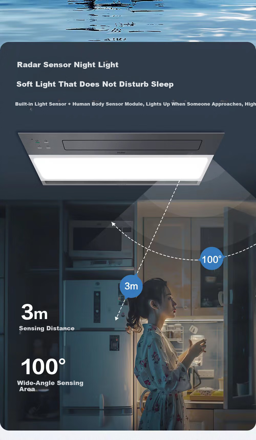 Haier Integrated Cooling Fan Lighting Exhaust Kitchen Smart Cooling Fan Panel Light with Fan [Flagship Model] 11