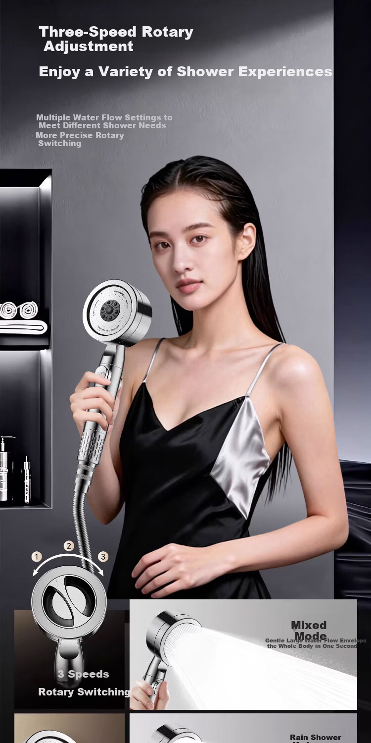 Del 28-Year Brand Pressurized Filter Shower Head Bathroom Large Flow Handheld Shower Head JL-906 7