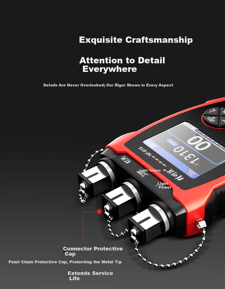SmartMouse NF-919 Multifunctional Fiber Optic Tester Kit Optical Power Meter Light Source Red Light for Communication and Telecom Networks 11