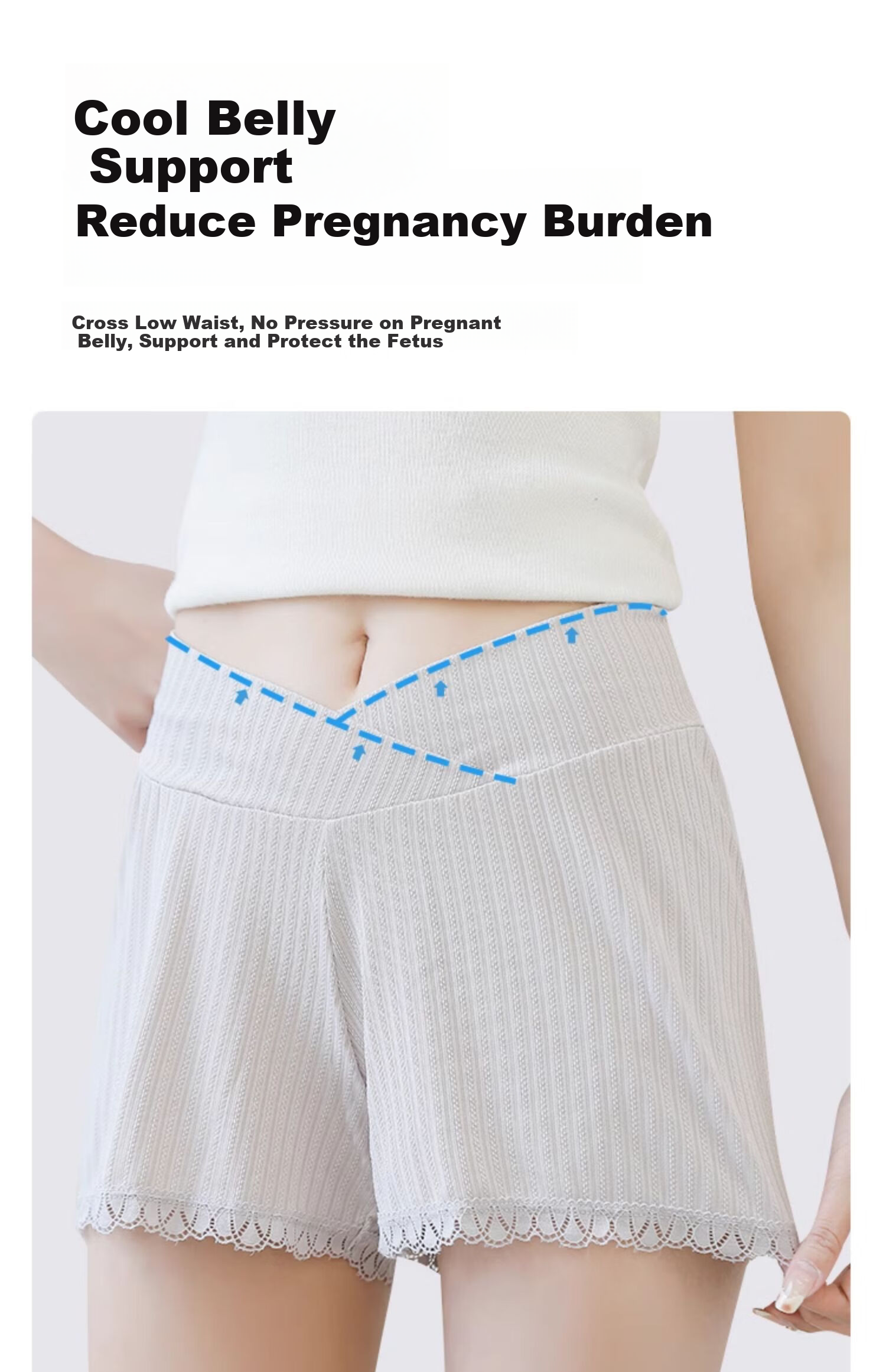 JOYNCLEON Maternity Safety Shorts Summer Thin Outerwear Leggings Anti-Exposure Pregnancy Ice Silk Bermuda Shorts Skin Color XL Jyk69488 8