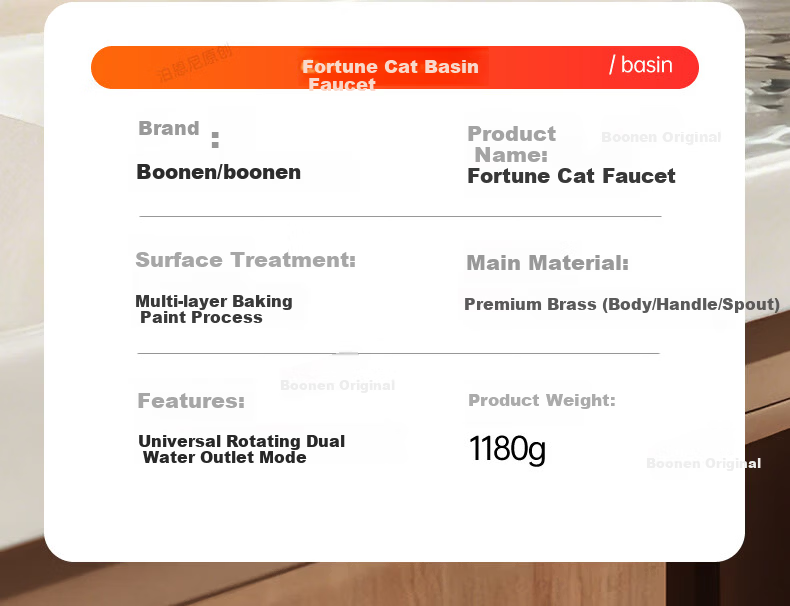 BOONEN Basin Faucet Mechanical Arm Lucky Cat Washbasin Bathroom Universal Rotatable Hot and Cold Mixer Tap 21