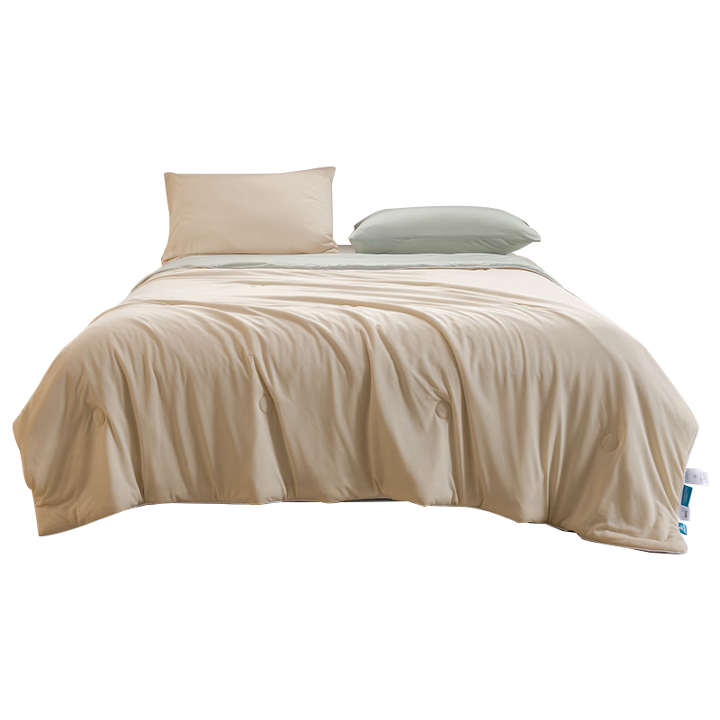 La Torretta Air Conditioning Quilt, Summer Cool Quilt, Machine Washable, 60-Count Lenzing Tencel Summer Quilt, Thin Quilt Insert, 200*230cm, Beige And Gree