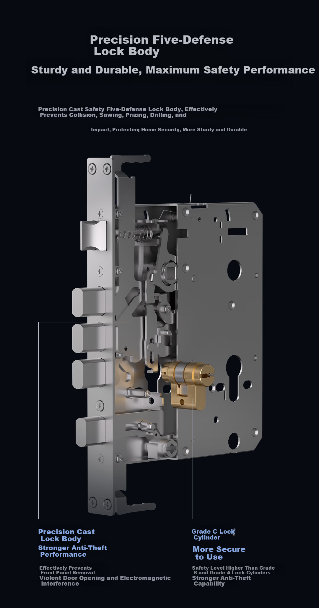 Haier Smart Door Lock P30lite Fully Automatic Fingerprint Password Lock Home Entrance Anti-theft Electronic Lock C-Level Lock 7