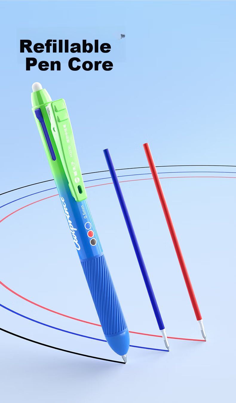Mao Prince Erasable Gel Pen Multicolor Retractable Pen Blue Red Black School Office Stationery Shimmering Green 13