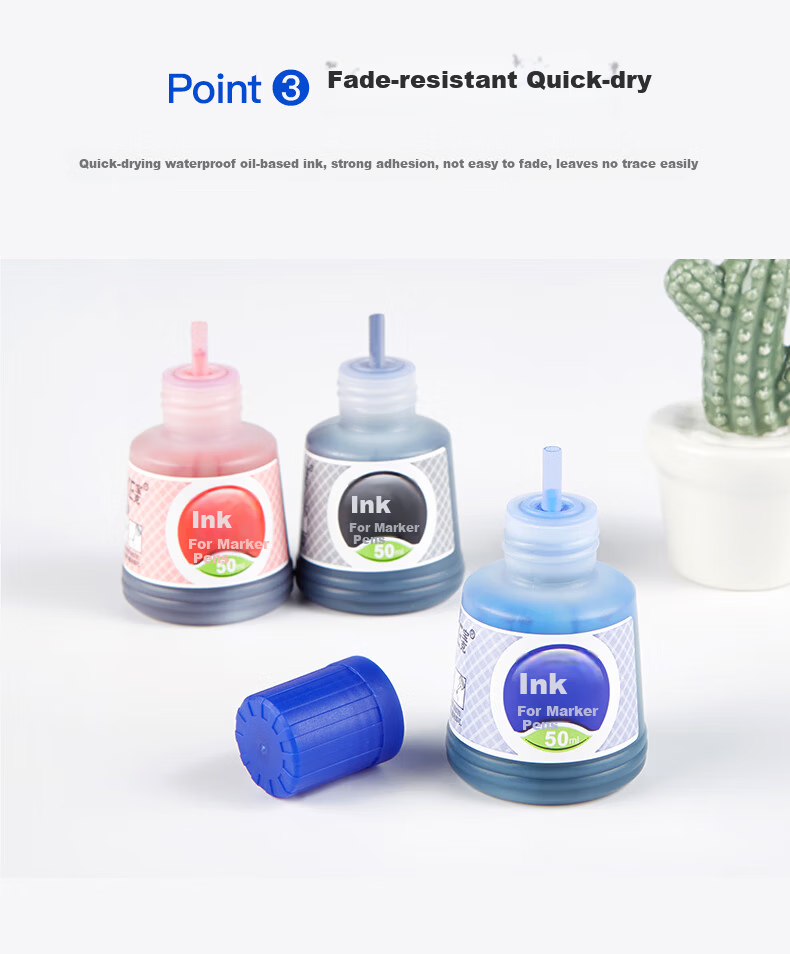 BAOKE MS225 Marker Ink 50ml Red Oil-Based Quick-Dry Waterproof Fade-Resistant Ink Single Bottle 5
