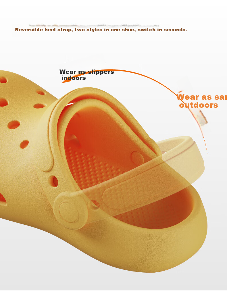 KENROLL Kids Unisex Casual Home Hole Shoes Big Kids Four-Season Non-Slip Sandals Popcorn Yellow Size 29-30 1