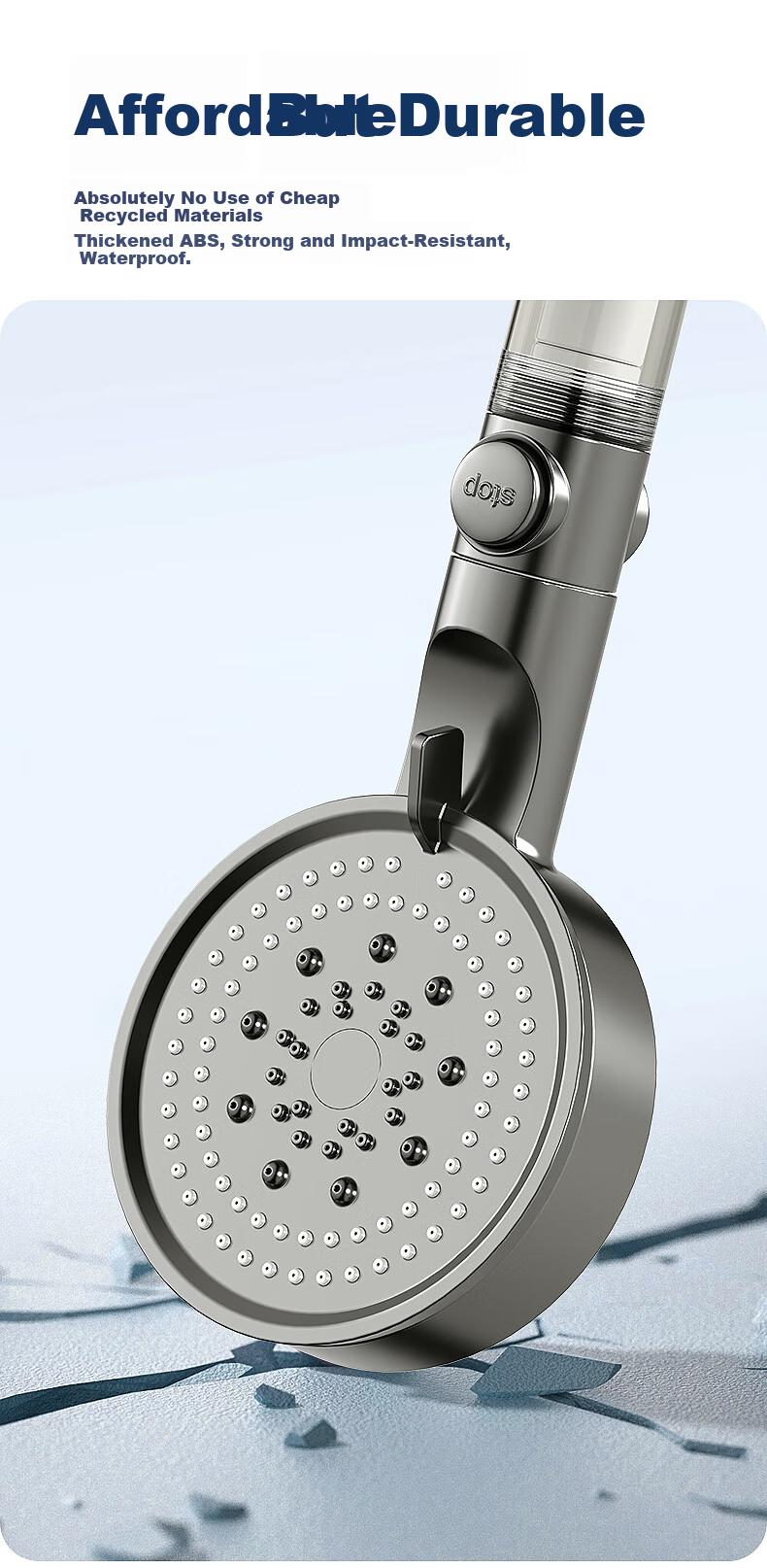 Haili Shower Pressure Boosting Shower Head Filter Bathroom Heater Pressurized Bathing Single Head One-Button Switch GH241 12